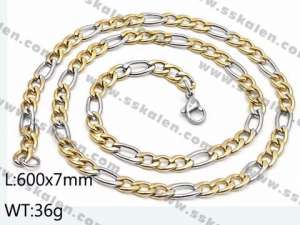 SS Gold-Plating Necklace - KN29593-Z