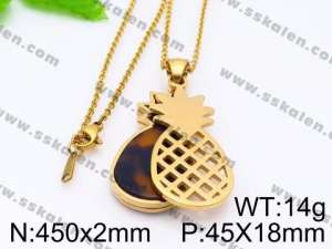 SS Gold-Plating Necklace - KN29603-K
