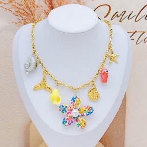 SS Gold-Plating Necklace - KN296040-SXSJ