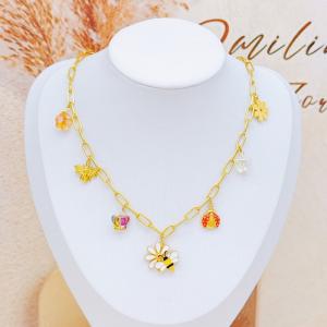 SS Gold-Plating Necklace - KN296042-SXSJ