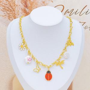 SS Gold-Plating Necklace - KN296043-SXSJ