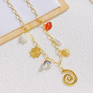 SS Gold-Plating Necklace - KN296049-SXSJ