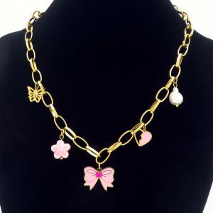 SS Gold-Plating Necklace - KN296078-HM