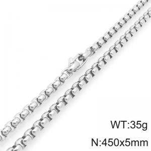 450mm Creative Men's Neutral Stainless Steel Box Chain Necklace - KN296087-Z