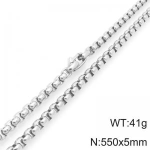 550mm Creative Men's Neutral Stainless Steel Box Chain Necklace - KN296089-Z