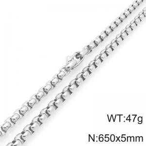 650mm Creative Men's Neutral Stainless Steel Box Chain Necklace - KN296091-Z