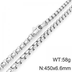 6.6mm Creative Men's Neutral Stainless Steel Box Chain Necklace Length 450cm - KN296092-Z