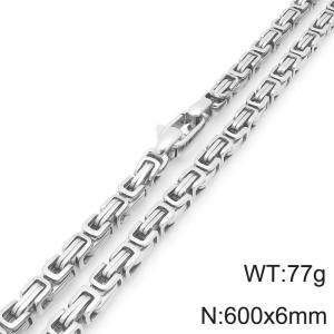 6mm Creative Men's Neutral Stainless Steel Emperor Necklace Length 600cm - KN296105-Z