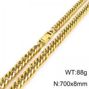 SS Gold-Plating Necklace - KN296413-ZZ