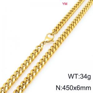 SS Gold-Plating Necklace - KN296449-ZZ
