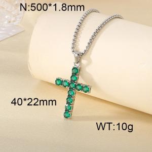 Stainless Steel Stone Necklace - KN296586-CALY