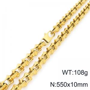 55cm Gold-Plated Stainless Steel Link Necklace - KN296712-Z