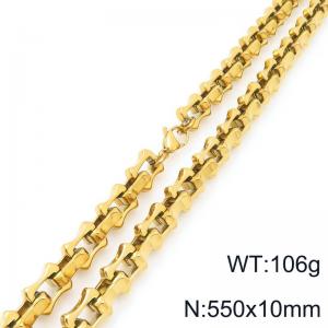 55cm Gold-Plated Stainless Steel Link Necklace - KN296720-Z