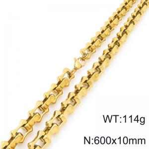 60cm Gold-Plated Stainless Steel Link Necklace - KN296721-Z