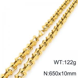 65cm Gold-Plated Stainless Steel Link Necklace - KN296722-Z