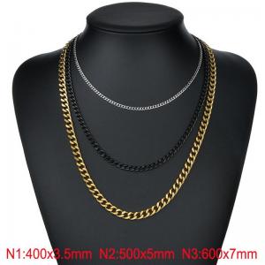 SS Gold-Plating Necklace - KN296951-Z