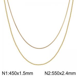 SS Gold-Plating Necklace - KN296955-Z