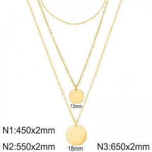 SS Gold-Plating Necklace - KN296963-Z
