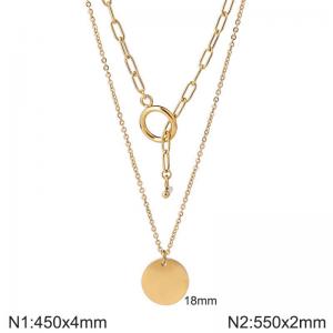 SS Gold-Plating Necklace - KN296965-Z