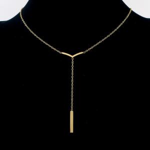SS Gold-Plating Necklace - KN297034-HDJ