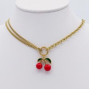 SS Gold-Plating Necklace - KN297161-HR
