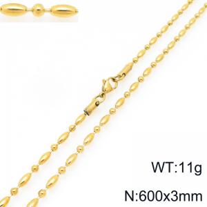 SS Gold-Plating Necklace - KN297328-Z