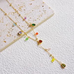 SS Gold-Plating Necklace - KN297546-SXSJ
