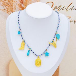 SS Gold-Plating Necklace - KN297571-SXSJ