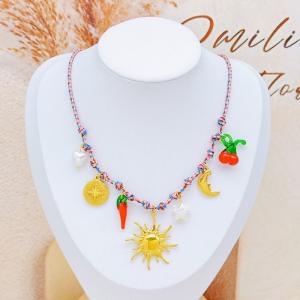 SS Gold-Plating Necklace - KN297574-SXSJ