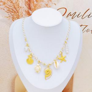 SS Gold-Plating Necklace - KN297576-SXSJ