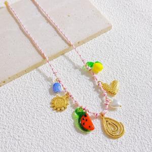 SS Gold-Plating Necklace - KN297580-SXSJ