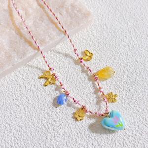 SS Gold-Plating Necklace - KN297581-SXSJ