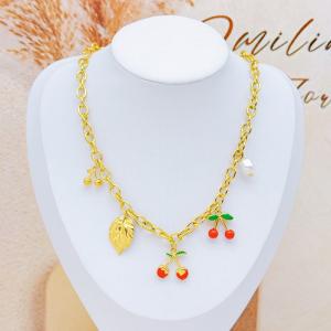 SS Gold-Plating Necklace - KN297590-SXSJ