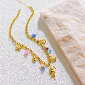 SS Gold-Plating Necklace - KN297591-SXSJ