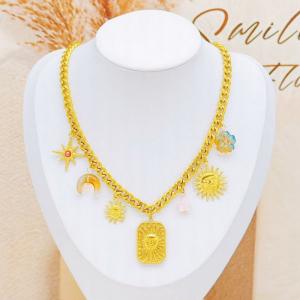 SS Gold-Plating Necklace - KN297594-SXSJ