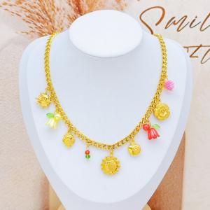 SS Gold-Plating Necklace - KN297595-SXSJ