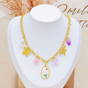 SS Gold-Plating Necklace - KN297596-SXSJ