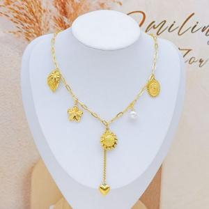 SS Gold-Plating Necklace - KN297599-SXSJ