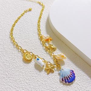SS Gold-Plating Necklace - KN297601-SXSJ