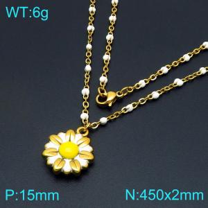 SS Gold-Plating Necklace - KN297634-Z