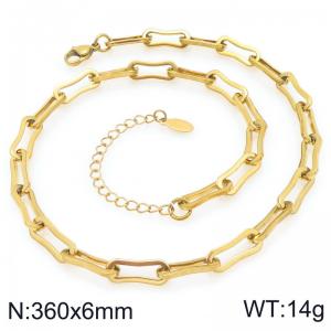 SS Gold-Plating Necklace - KN297635-Z