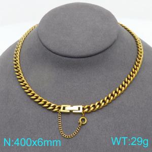 SS Gold-Plating Necklace - KN297638-Z