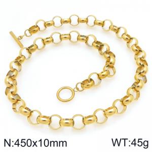 SS Gold-Plating Necklace - KN297642-Z