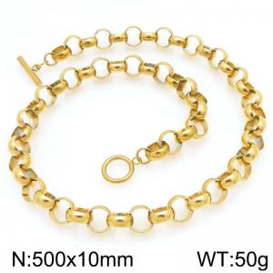 SS Gold-Plating Necklace - KN297643-Z