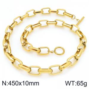 SS Gold-Plating Necklace - KN297645-Z