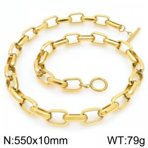 SS Gold-Plating Necklace - KN297647-Z
