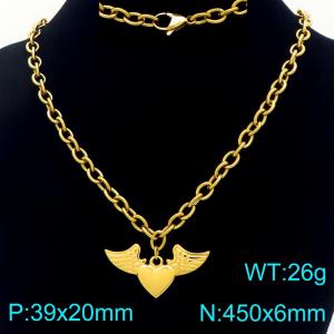 SS Gold-Plating Necklace - KN297655-Z