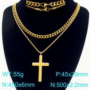 SS Gold-Plating Necklace - KN297668-Z