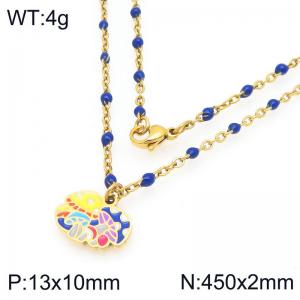 SS Gold-Plating Necklace - KN297676-Z