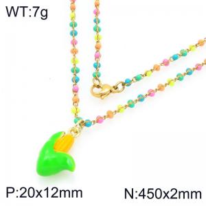 SS Gold-Plating Necklace - KN297689-Z